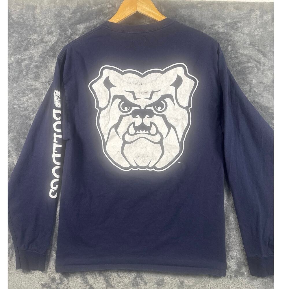 Y2K Champion Butler Bulldogs Big LOGO Long Sleeve T Shirt Men’s Large Navy Blue